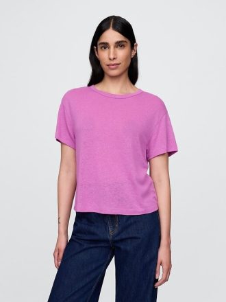 Linne-blandning T-shirt