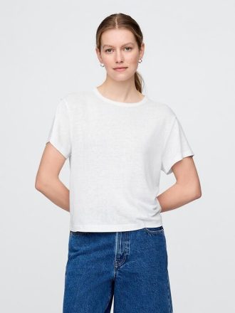 Linne-blandning T-shirt