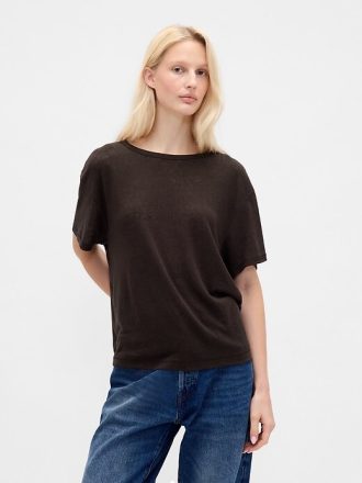 Linne-blandning T-shirt