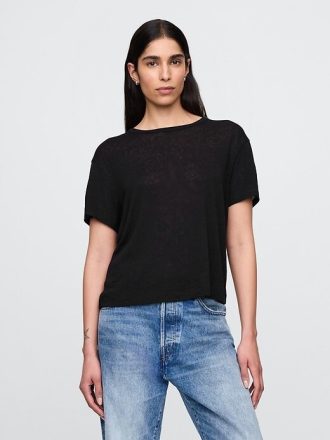 Linne-blandning T-shirt
