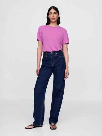 Linne-blandning T-shirt
