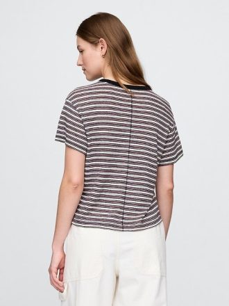Linne-blandning T-shirt