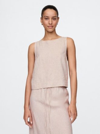 Linne-Blend Crop Shell Linne
