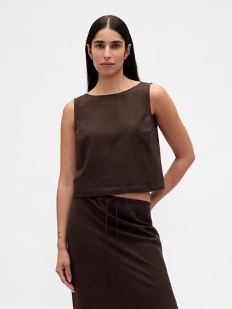Linne-Blend Crop Shell Linne