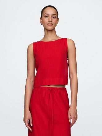 Linne-Blend Crop Shell Linne