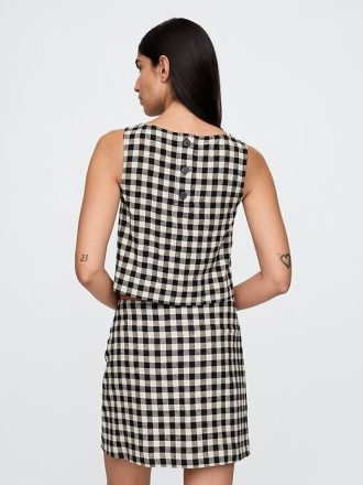 Linne-Blend Crop Shell Linne