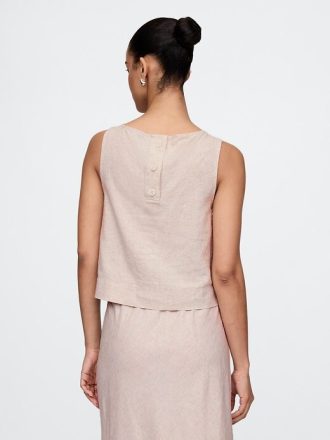 Linne-Blend Crop Shell Linne