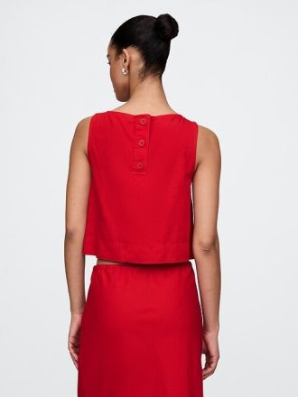 Linne-Blend Crop Shell Linne