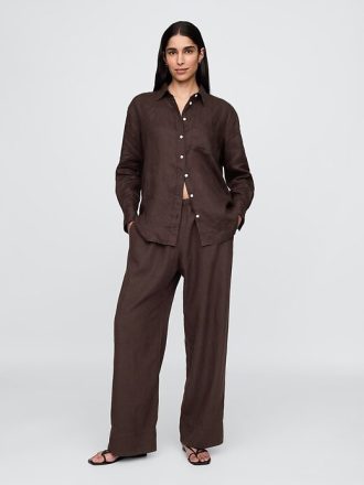 Linne-Blend Easy Wide-Hem Byxor