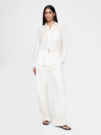 Linne-Blend Easy Wide-Hem Byxor