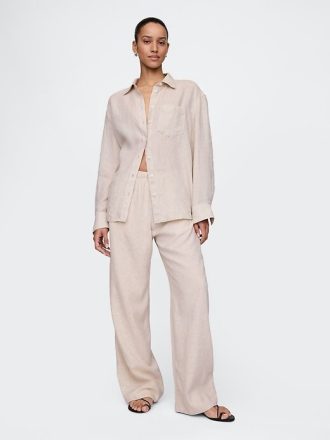 Linne-Blend Easy Wide-Hem Byxor