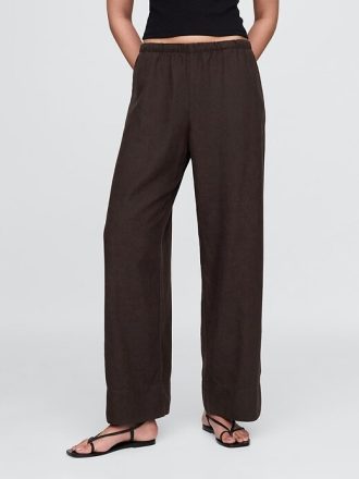 Linne-Blend Easy Wide-Hem Byxor