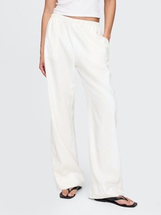 Linne-Blend Easy Wide-Hem Byxor