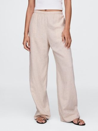 Linne-Blend Easy Wide-Hem Byxor