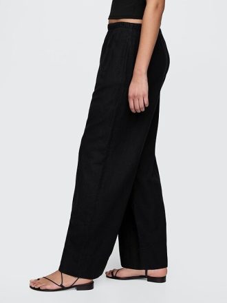 Linne-Blend Easy Wide-Hem Byxor