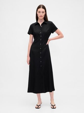 Linne-Blend Midi Shirtdress