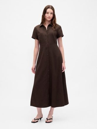 Linne-Blend Midi Shirtdress