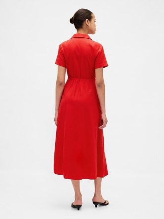 Linne-Blend Midi Shirtdress