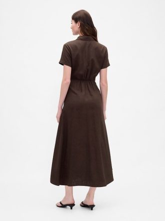 Linne-Blend Midi Shirtdress