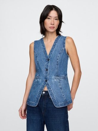Longline jeansväst