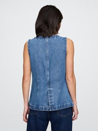 Longline jeansväst