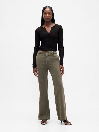 Low Rise Flare Khakis