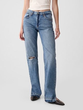 Lösa jeans i medelhög 90-tal