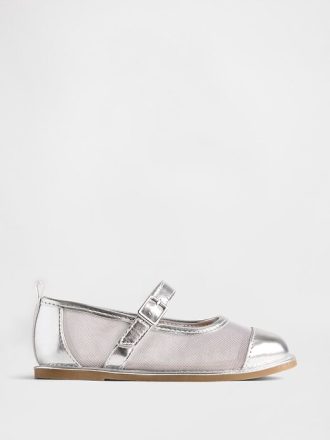 Mary Jane Flats i metalliskt mesh för småbarn