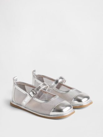 Mary Jane Flats i metalliskt mesh för småbarn
