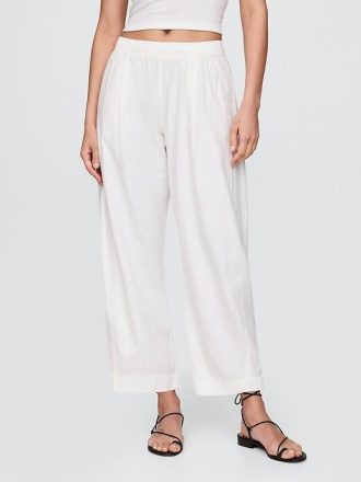 Medelhög linneblandning Easy Barrel Pants