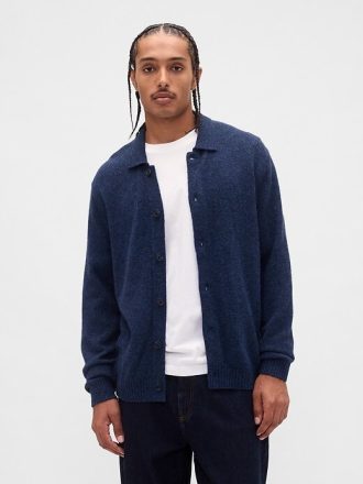 Merino Wool-Blend Cardigan Tröja