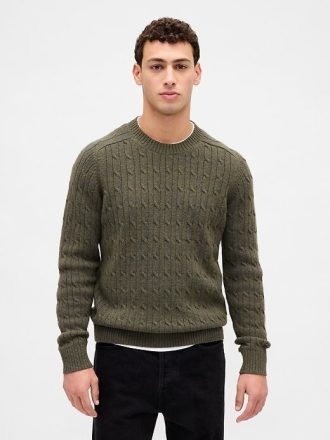 Merino Wool-Blend Kabelstickad tröja