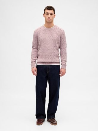 Merino Wool-Blend Kabelstickad tröja