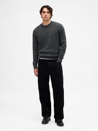 Merino Wool-Blend Kabelstickad tröja