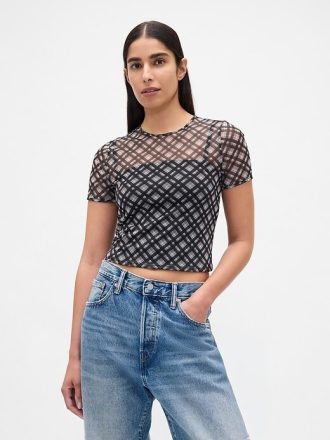 Mesh Crop T-shirt