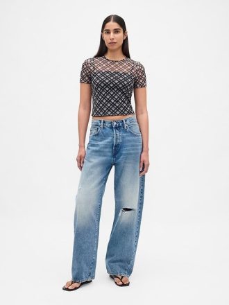 Mesh Crop T-shirt