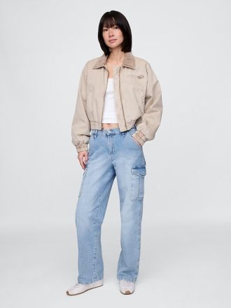 Mid Rise 90-tal Loose Cargo Jeans