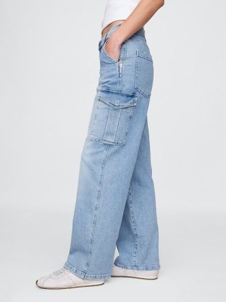 Mid Rise 90-tal Loose Cargo Jeans