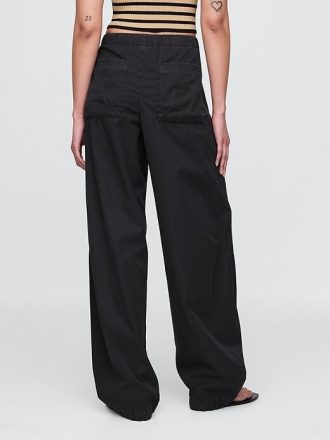 Mid Rise Barrel Parachute Pants