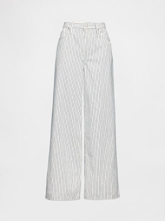 Mid Rise Denim Stripe Baggy Jeans
