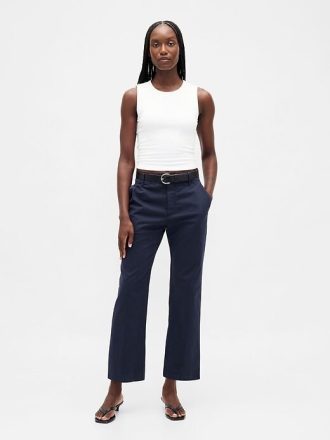 Mid Rise Straight Khakis