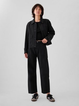 Mid Rise Twill Barrel Byxor