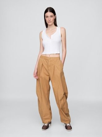 Mid Rise Twill Barrel Byxor