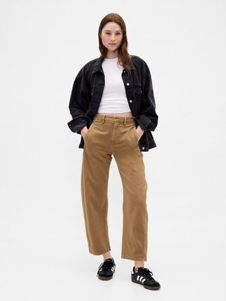 Mid Rise Twill Barrel Byxor