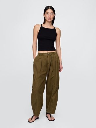 Mid Rise Twill Barrel Byxor