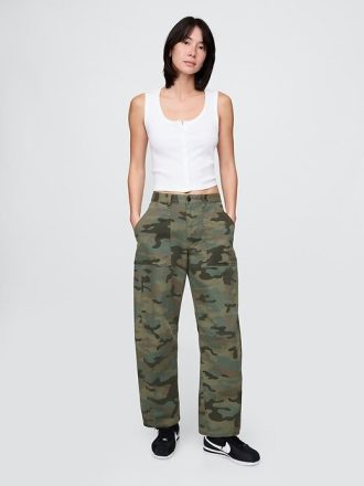 Mid Rise Twill Barrel Byxor