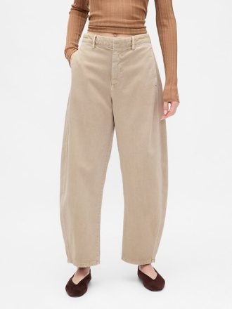 Mid Rise Twill Barrel Byxor