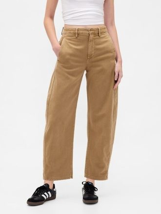 Mid Rise Twill Barrel Byxor