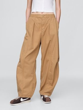 Mid Rise Twill Barrel Byxor