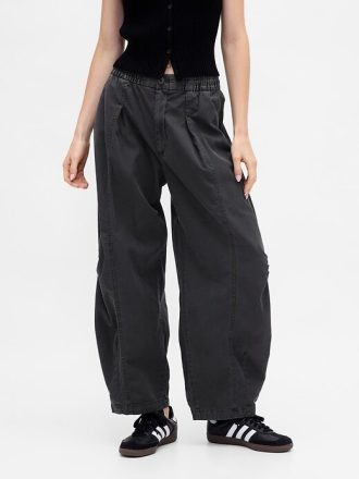 Mid Rise Twill Barrel Byxor